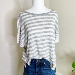 Banana Republic 100% Linen Striped Basic Top L